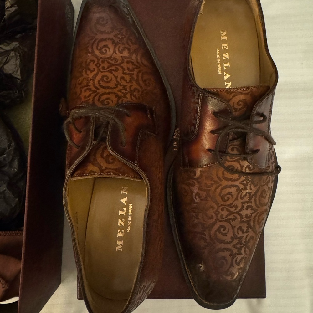 Mezlan Intricate Brown Leather Oxfords